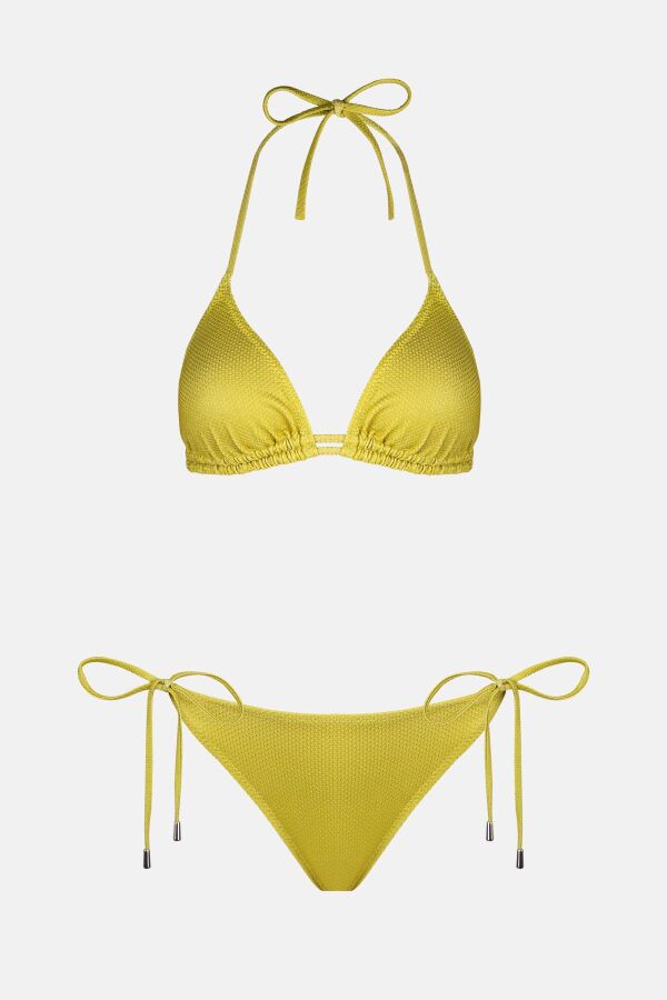 Ayyıldız 4524 Yeşil Simli Üçgen Bikini Takımı - 5