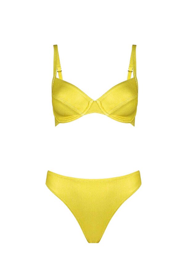 Ayyıldız 4527 Yeşil Simli Kapsız Balkonet Bikini Takımı - 4