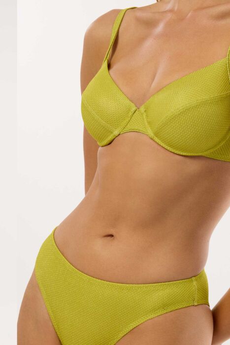 Ayyıldız 4527 Yeşil Simli Kapsız Balkonet Bikini Takımı - AYYILDIZ (1)