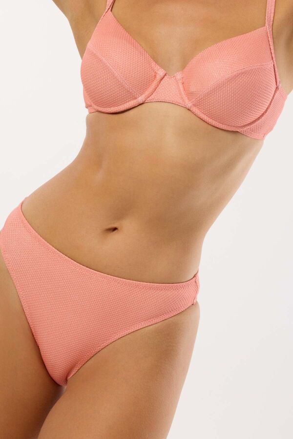 Ayyıldız 4527 Somon Simli Kapsız Balkonet Bikini Takımı - 2