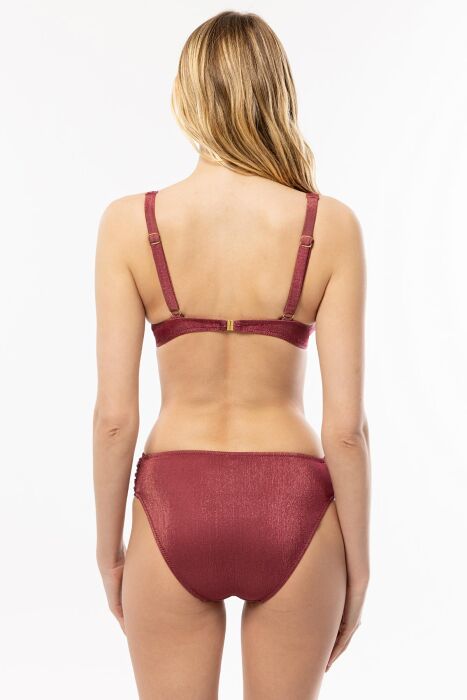 Ayyıldız 4528 Bordo Simli Kapsız Bikini Takımı - 2