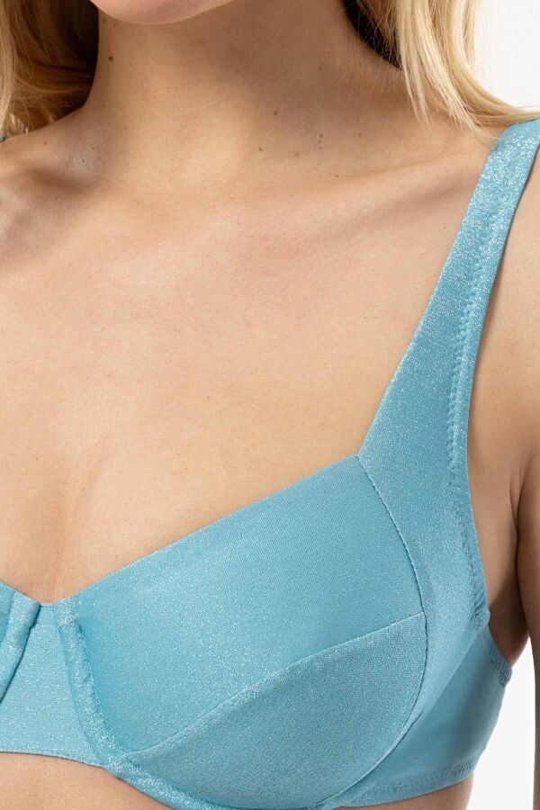 Ayyıldız 4528 Mint Simli Kapsız Bikini Takımı - 2