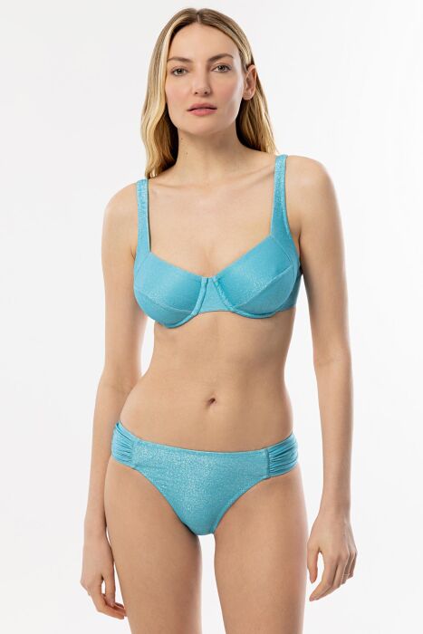 Ayyıldız 4528 Mint Simli Kapsız Bikini Takımı - 1