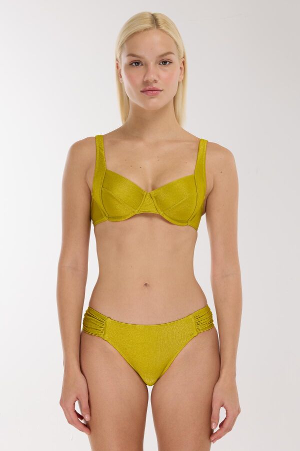 Ayyıldız 4528 Yeşil Simli Kapsız Bikini Takımı - 1