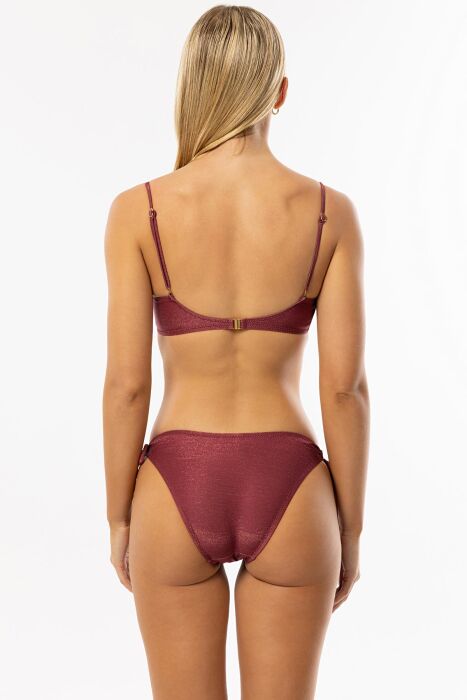 Ayyıldız 4529 Bordo Simli Kaplı Bikini Takımı - 2