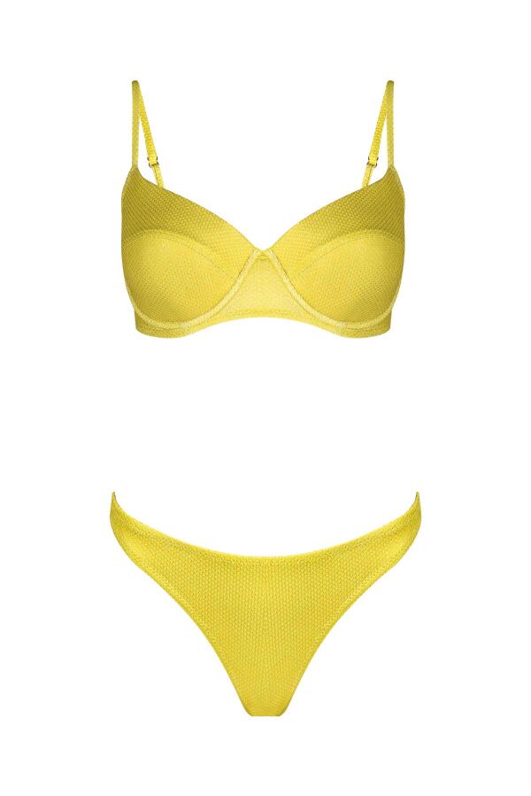 Ayyıldız 4529 Yeşil Simli Kaplı Balkonet Bikini Takımı - 4