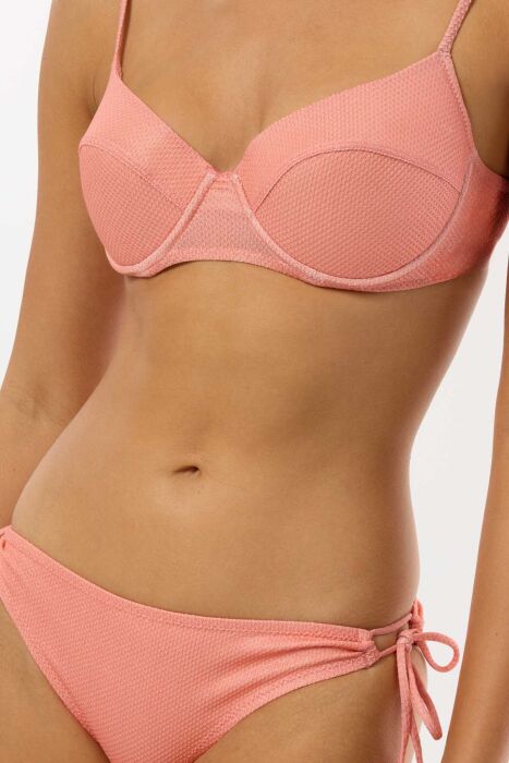 Ayyıldız 4529 Somon Simli Kaplı Balkonet Bikini Takımı - AYYILDIZ (1)