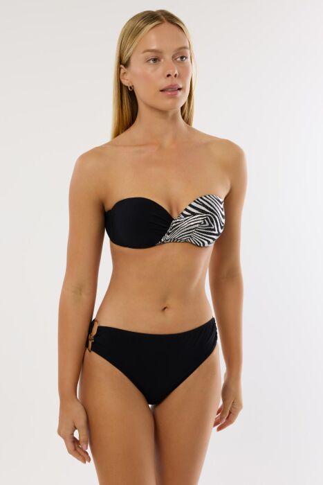 Ayyıldız 4600 Gümüş Yaldız Desenli Straplez Bikini Takımı - AYYILDIZ