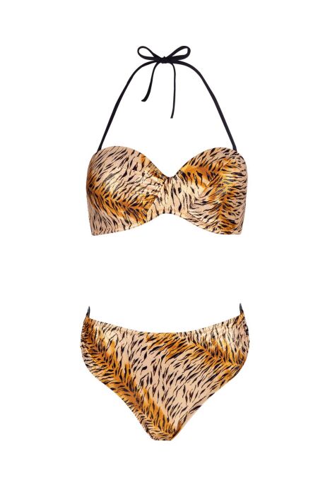 Ayyıldız 4600 Parlak Sarı Straplez Bikini Takımı - 4