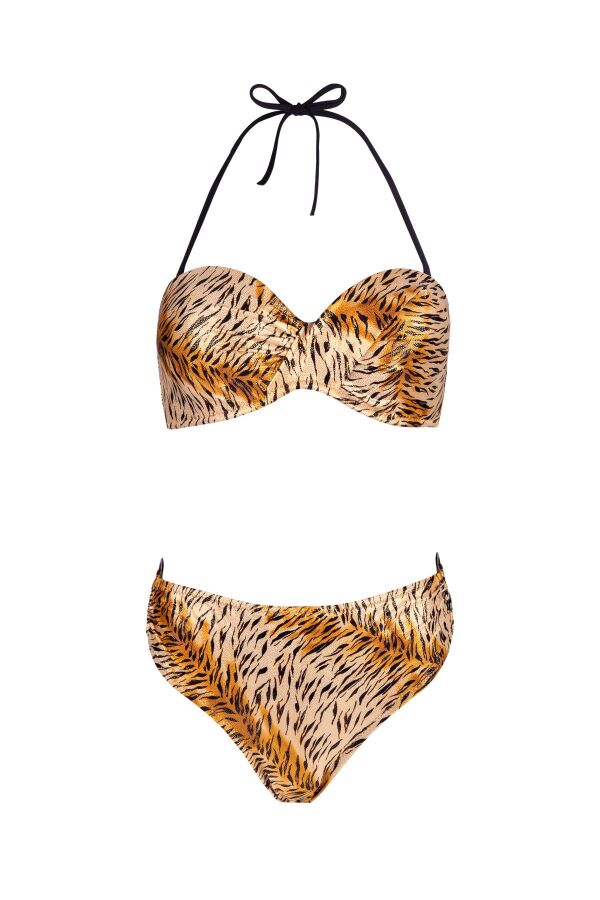 Ayyıldız 4600 Parlak Sarı Straplez Bikini Takımı - 4