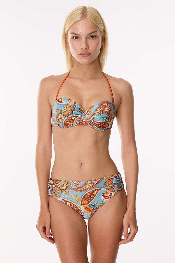 Ayyıldız 4600 Şal Desenli Straplez Bikini Takımı - 1