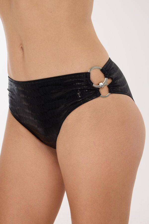 Ayyıldız 4600 Parlak Siyah Straplez Bikini Takımı - 2