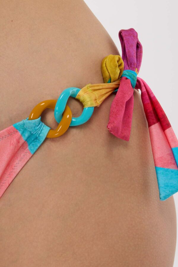 Ayyıldız 4602 Mavi Fuşya Desenli Bikini Takımı - 4