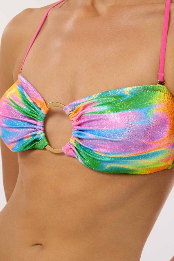 Ayyıldız 4604 Parlak Pembe Straplez Bikini Takımı - 3