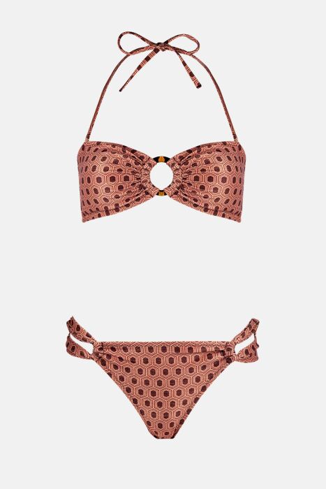 Ayyıldız 4604 Bronz Simli Straplez Bikini Takımı - 4