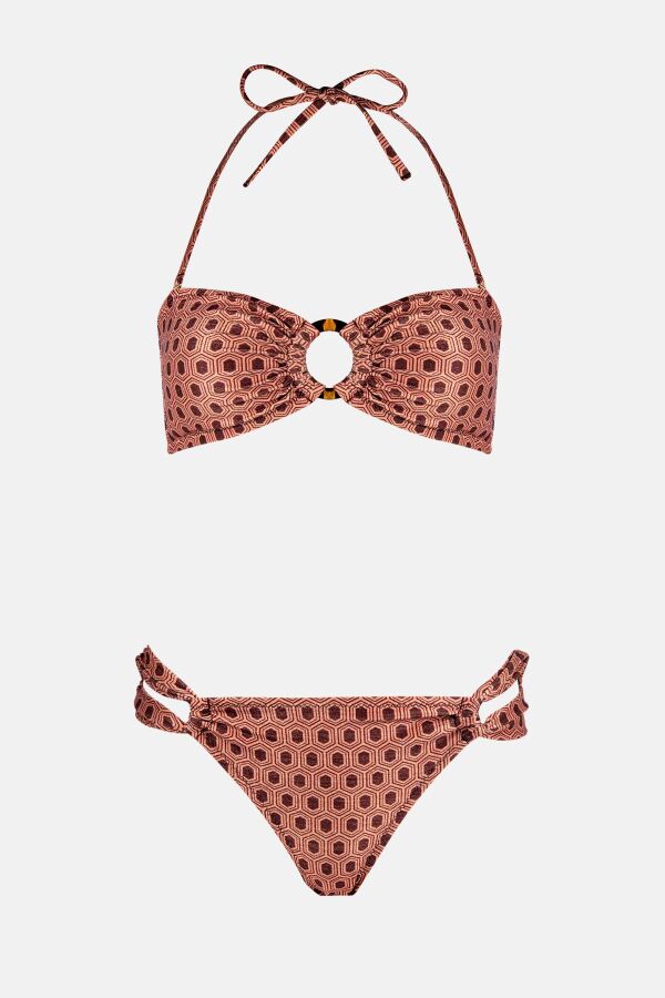 Ayyıldız 4604 Bronz Simli Straplez Bikini Takımı - 4