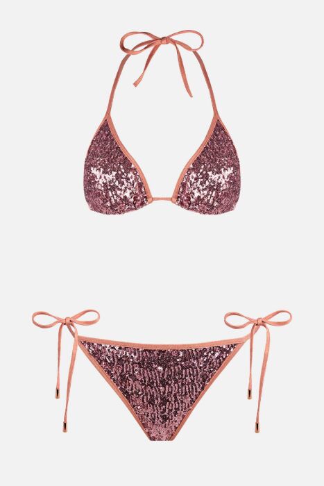 Ayyıldız 4607 Bronz Pul Payetli Bikini Takımı - 4