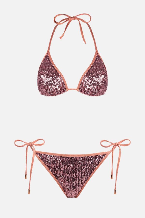 Ayyıldız 4607 Bronz Pul Payetli Bikini Takımı - 4