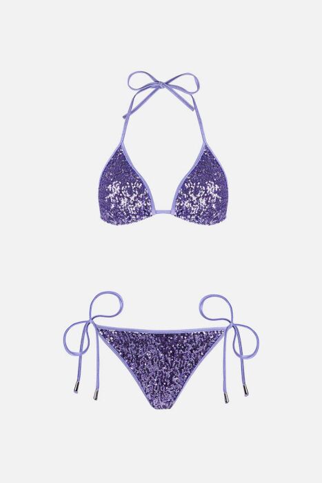 Ayyıldız 4607 Lila Pul Payetli Bikini Takımı - 5