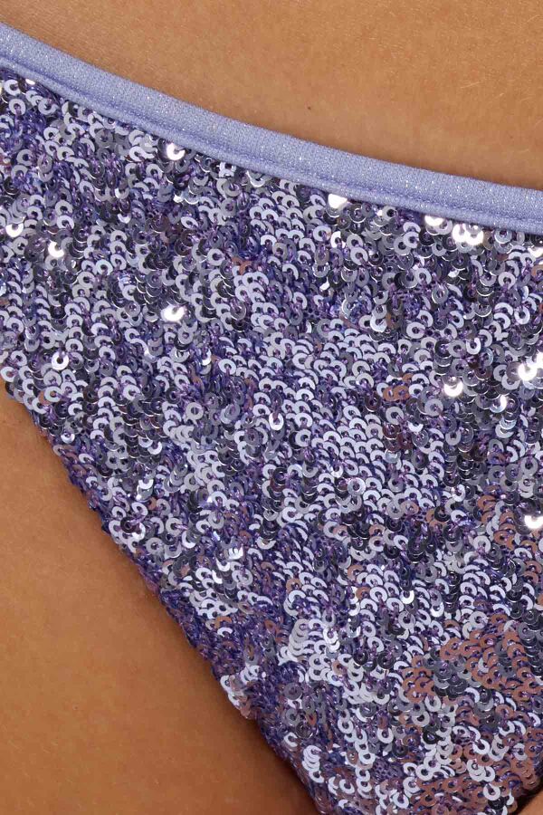 Ayyıldız 4607 Lila Pul Payetli Bikini Takımı - 4