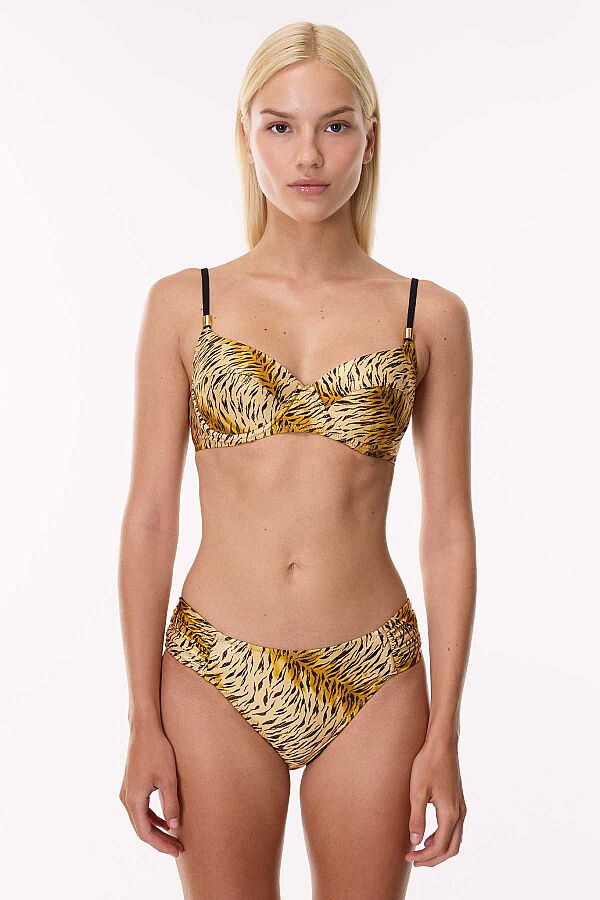 Ayyıldız 4611 Parlak Sarı Balkonet Bikini Takımı - 1