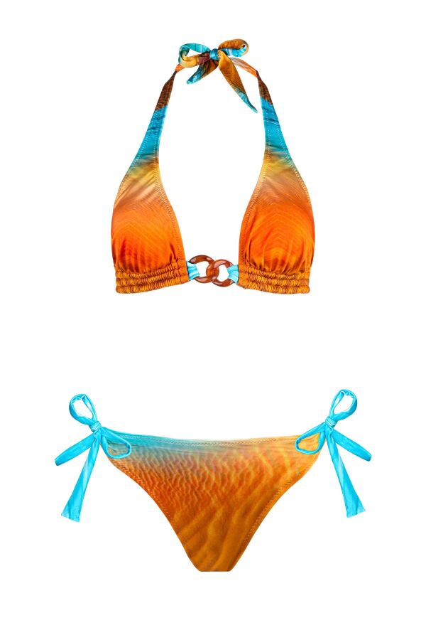 Ayyıldız 4612 Kahve Mavi Desenli Bikini Takımı - 4