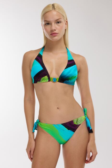 Ayyıldız 4612 Mavi Yeşil Desenli Bikini Takımı - AYYILDIZ