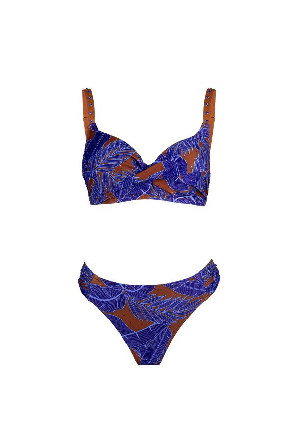 Ayyıldız 4627 Lila Kahverengi Balenli Toparlayıcı Bikini Takımı - 4