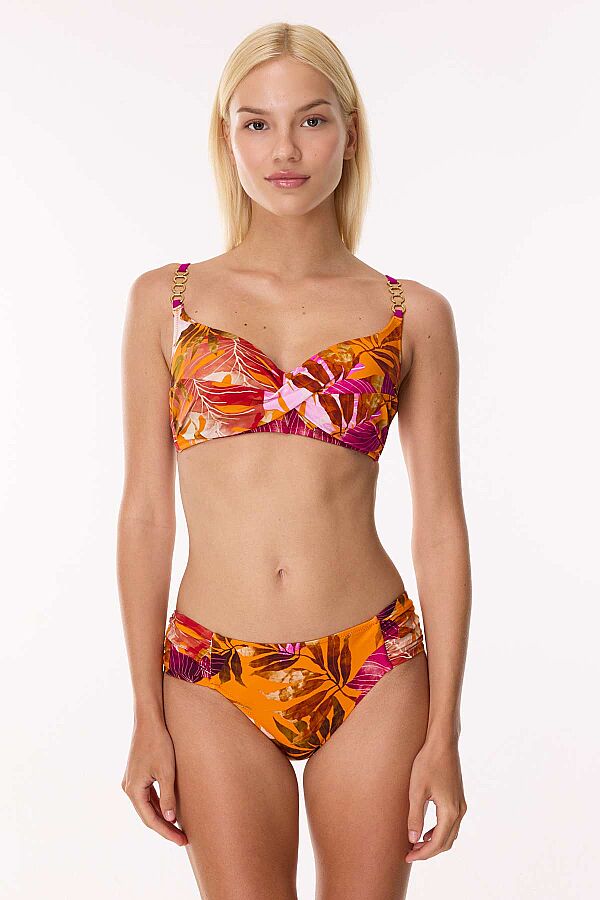 Ayyıldız 4627 Pembe Turuncu Balkonet Toparlayıcı Bikini Takımı - 1