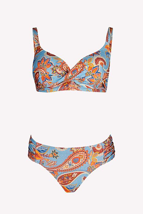 Ayyıldız 4627 Mavi Turuncu Balenli Toparlayıcı Bikini Takımı - 2