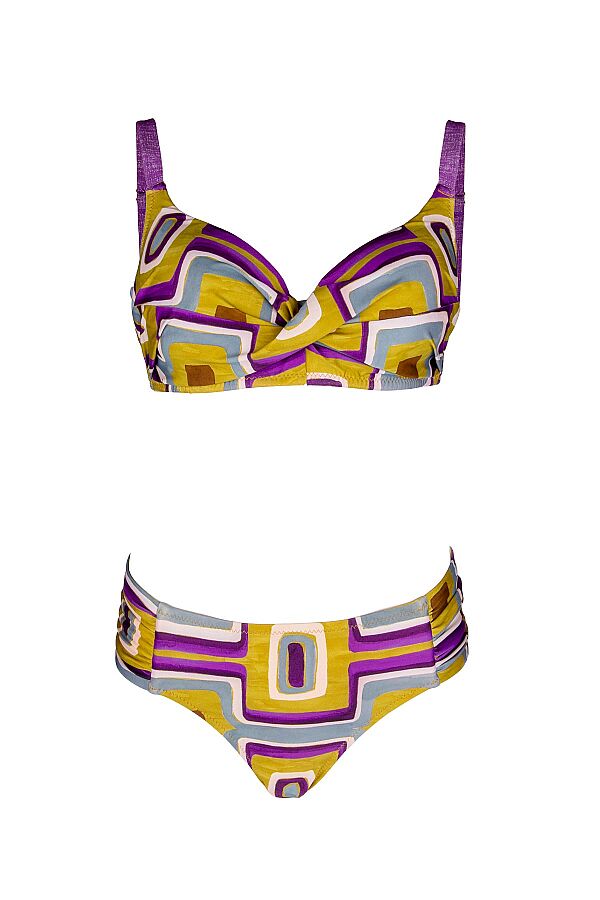 Ayyıldız 4627 Sarı Mor Balenli Toparlayıcı Bikini Takımı - 3