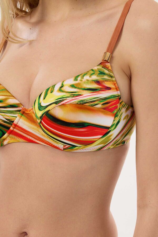 Ayyıldız 4628 Turuncu Desenli Bikini Takımı - 3