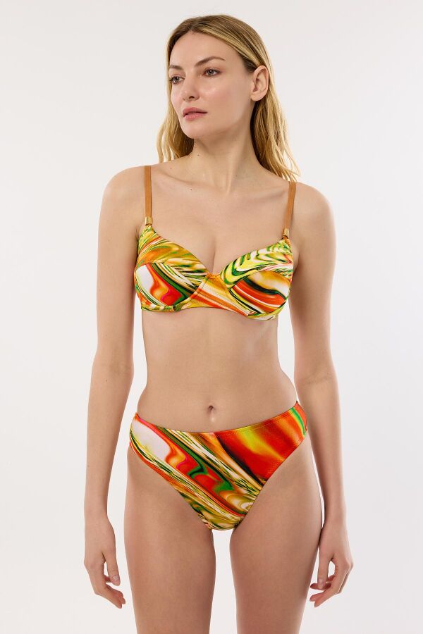 Ayyıldız 4628 Turuncu Desenli Bikini Takımı - 1