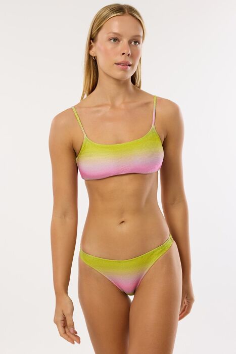 Ayyıldız 4636 Sarı Pembe Simli Bikini Takımı - 1