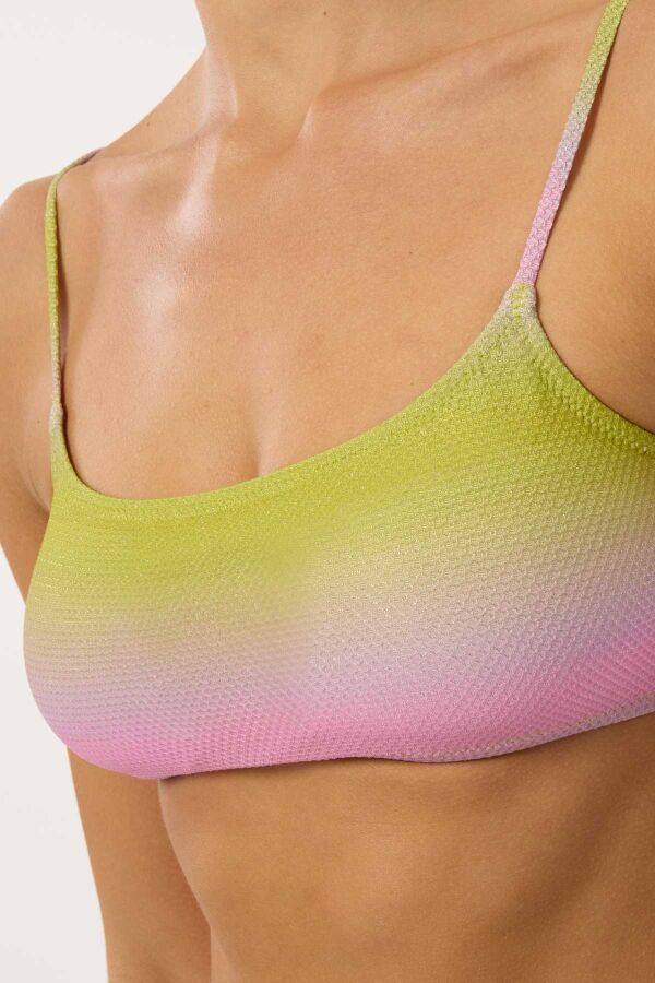 Ayyıldız 4636 Sarı Pembe Simli Bikini Takımı - 2