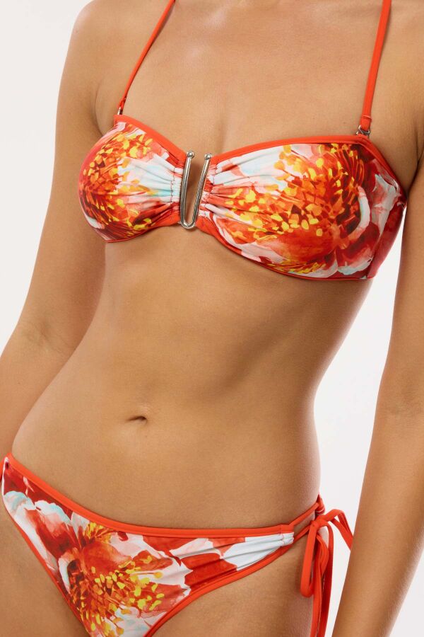 Ayyıldız 4638 Koral Desenli Straplez Bikini Takımı - 3