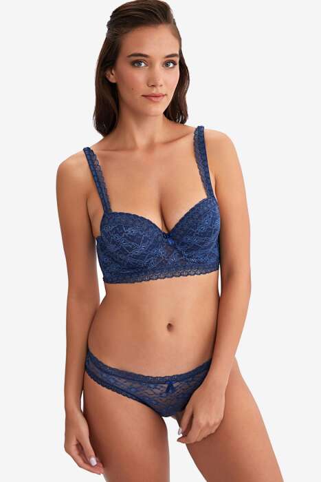 Ayyıldız 464 Lacivert Büstiyer Takım - AYYILDIZ