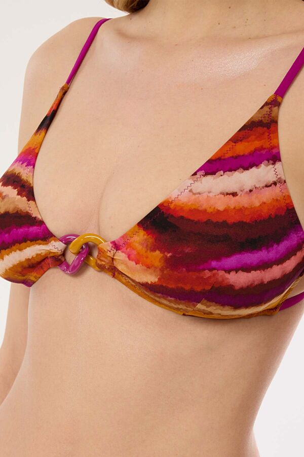 Ayyıldız 4642 Turuncu Mor Desenli Bikini Takımı - 2