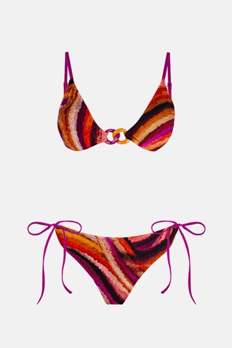 Ayyıldız 4642 Turuncu Mor Desenli Bikini Takımı - 4