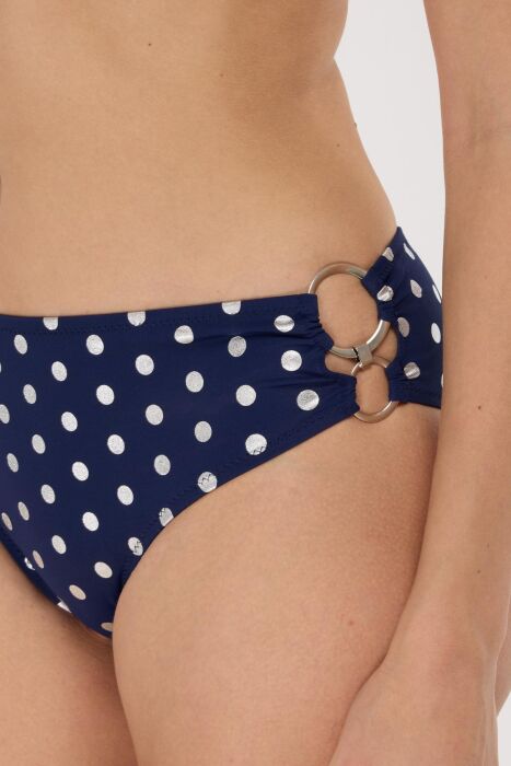 Ayyıldız 4600 Gümüş Puantiyeli Lacivert Straplez Bikini Takımı - 4