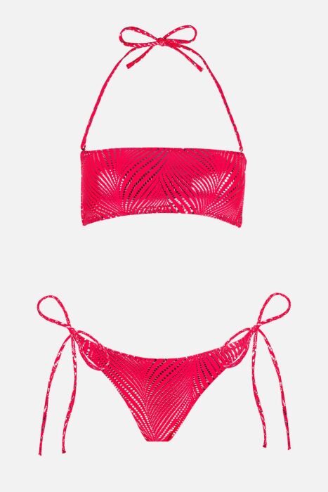 Ayyıldız 4644 Neon Kırmızı Straplez Bikini Takımı - 5