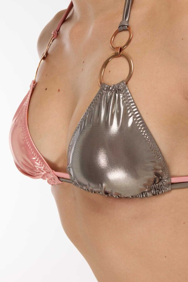 Ayyıldız 4647 Parlak Pudra Üçgen Bikini Takımı - 2