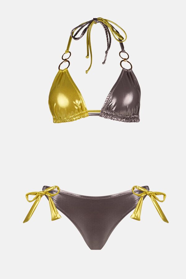 Ayyıldız 4647 Parlak Sarı Üçgen Bikini Takımı - 5
