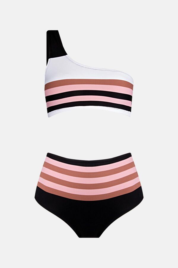 Ayyıldız 4648 Kahverengi Pembe Yüksek Bel Bikini Takımı - 4