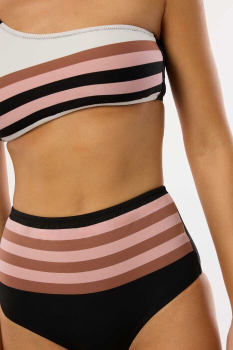 Ayyıldız 4648 Kahverengi Pembe Yüksek Bel Bikini Takımı - AYYILDIZ (1)