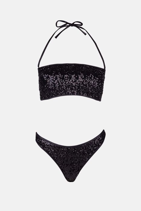 Ayyıldız 4661 Siyah Pul Payetli Bikini Takımı - 5