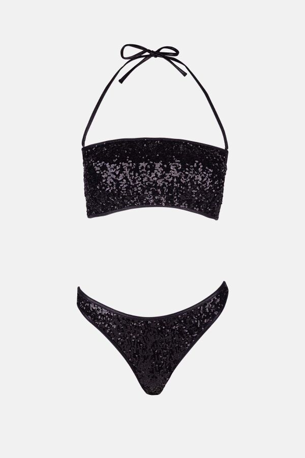 Ayyıldız 4661 Siyah Pul Payetli Bikini Takımı - 5