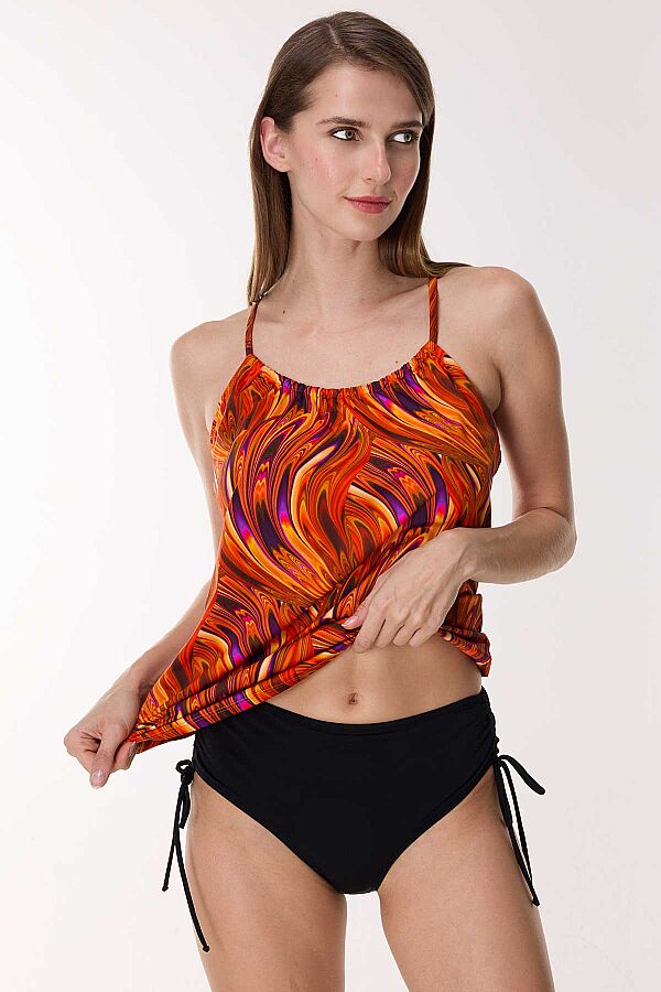 Ayyıldız 4668 Turuncu Desenli Tankini - 2