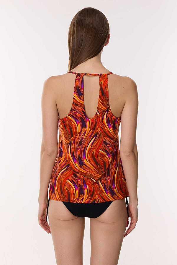 Ayyıldız 4668 Turuncu Desenli Tankini - 3