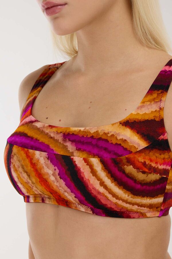 Ayyıldız 4676 Turuncu Mor Desenli Bikini Takımı - 2